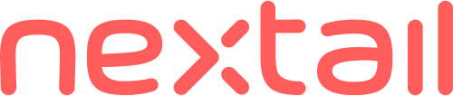 Nextail logo in red with transparent background