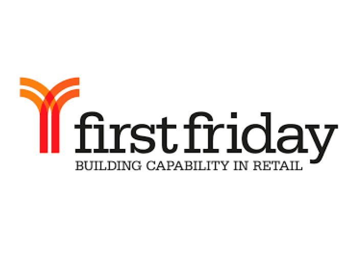 First Friday Building capability in retail in black logo in color