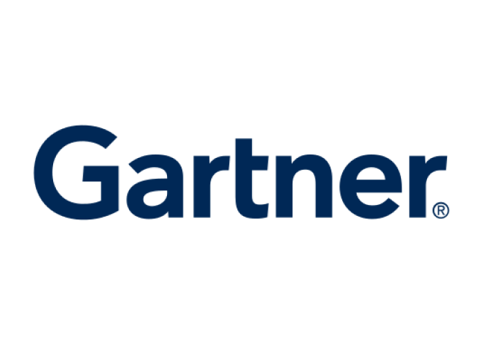 Gartner logo in blue over a white background